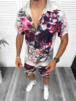 Compleu de vara camasa imprimeu + pantaloni 13274 O2-1.1
